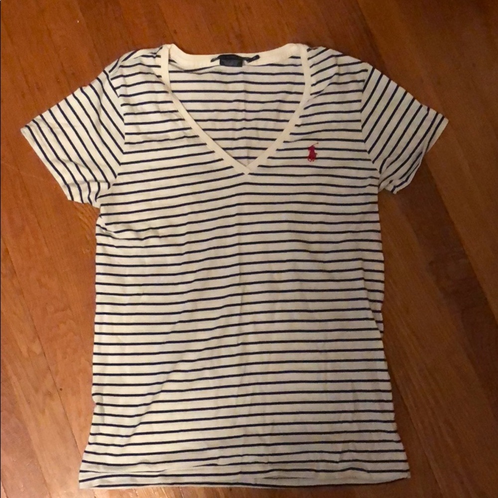 Ralph Lauren sport navy/white striped t-shirt, Md